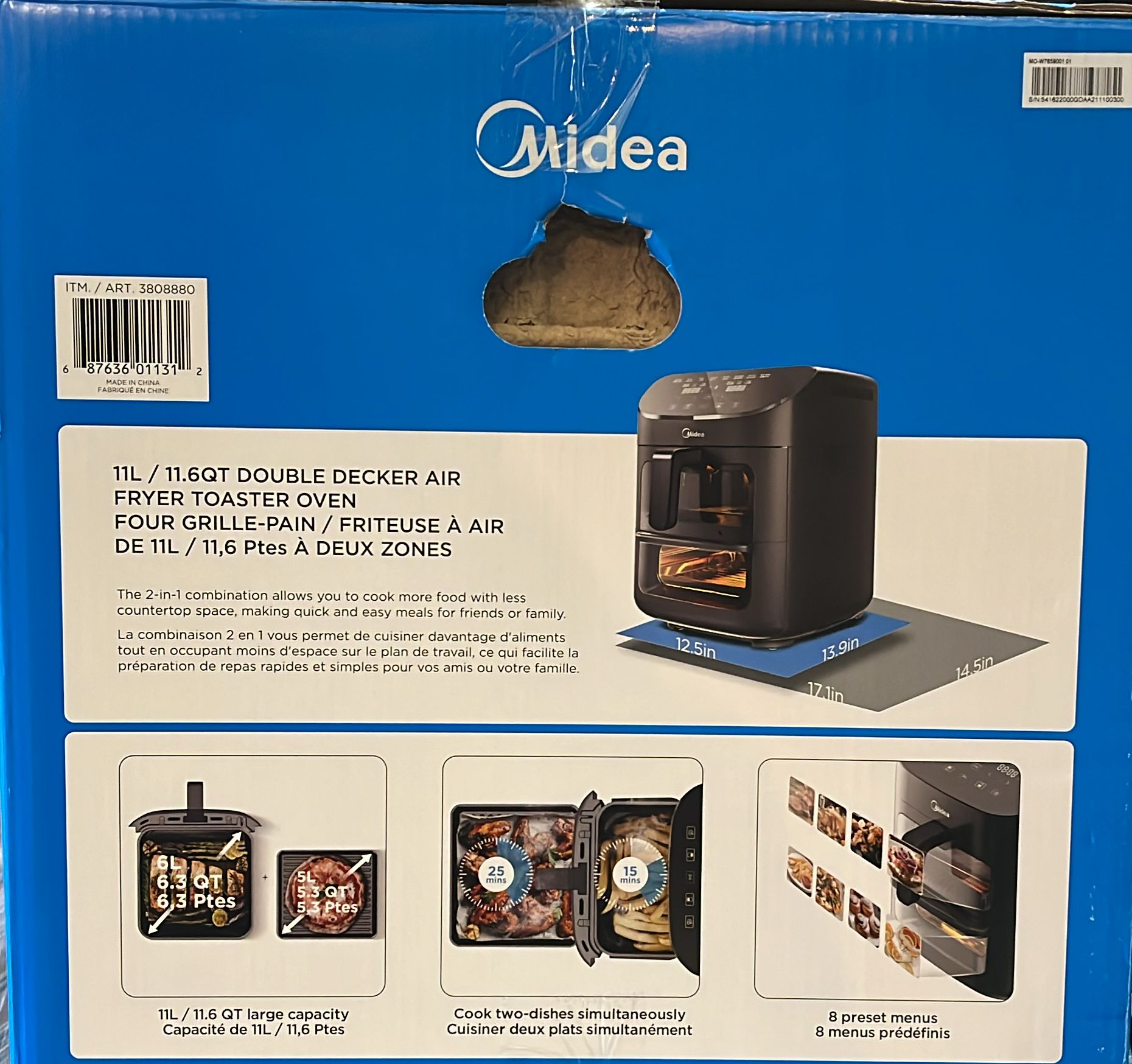 Midea 11 L (11.6 qt.) Double Decker Air Fryer