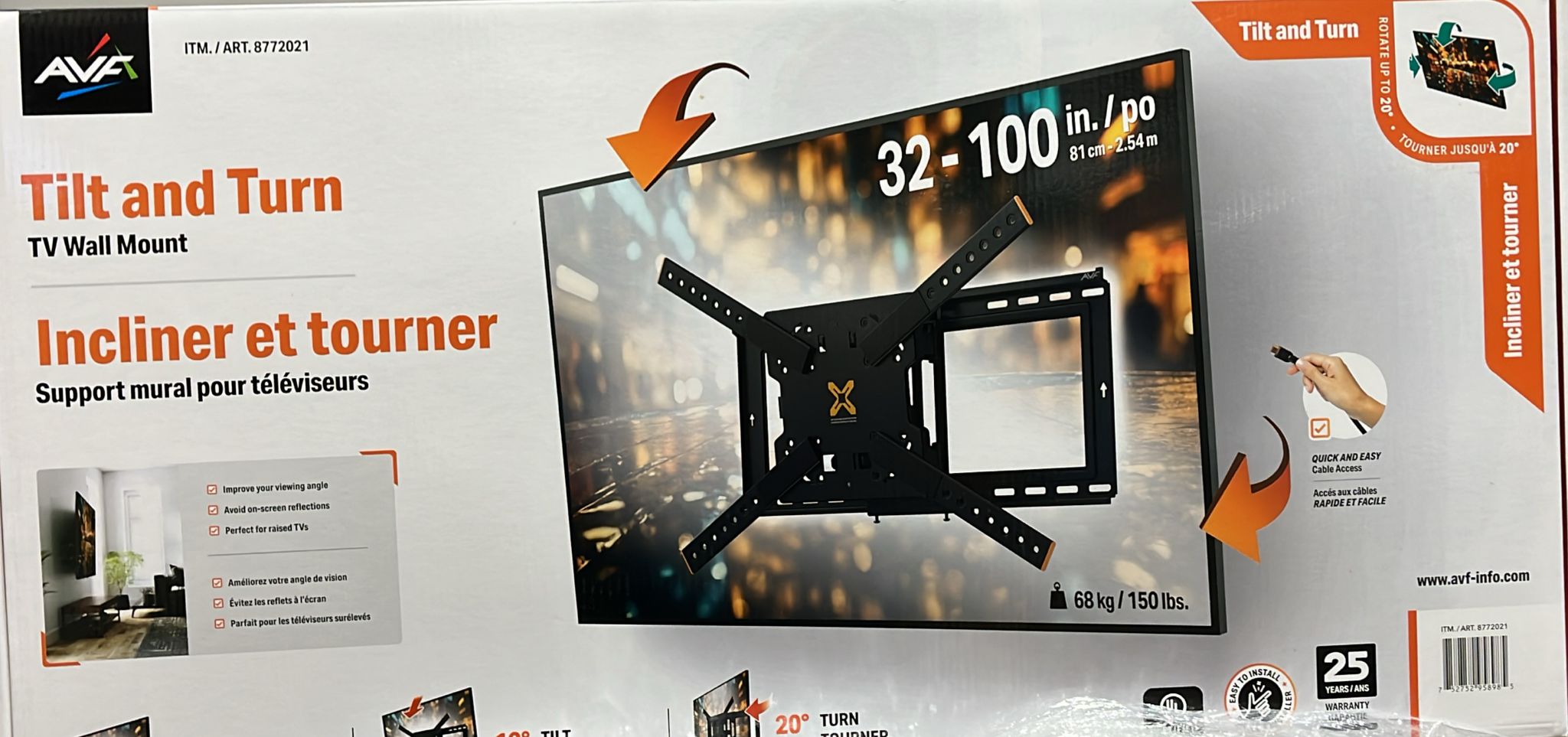 AVF 32"-100" Tilt and Turn TV Mount