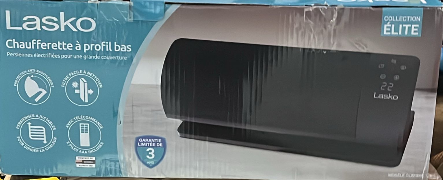Lasko Low Profile Ceramic Baseboard Space Heater, 1500W