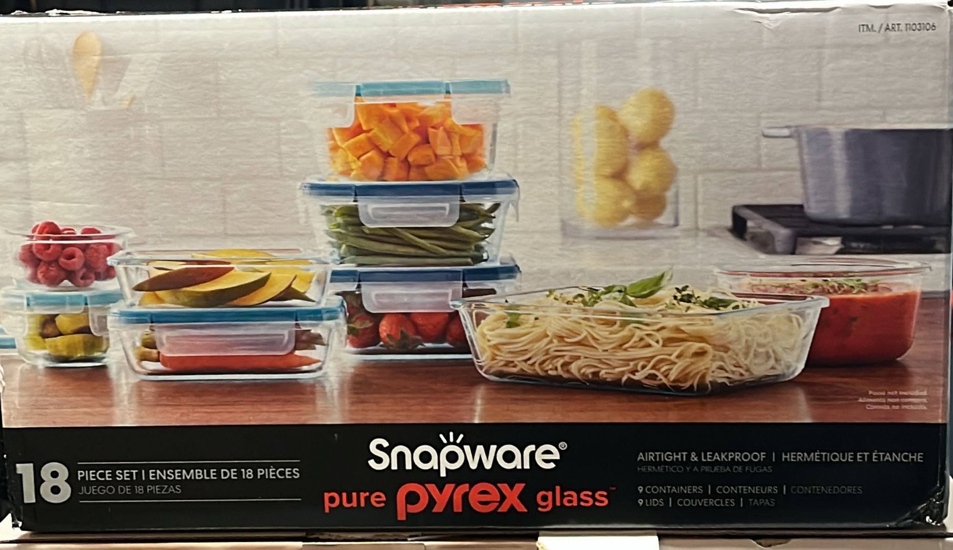 Snapware Pyrex 18-piece Glass Food Storage Set