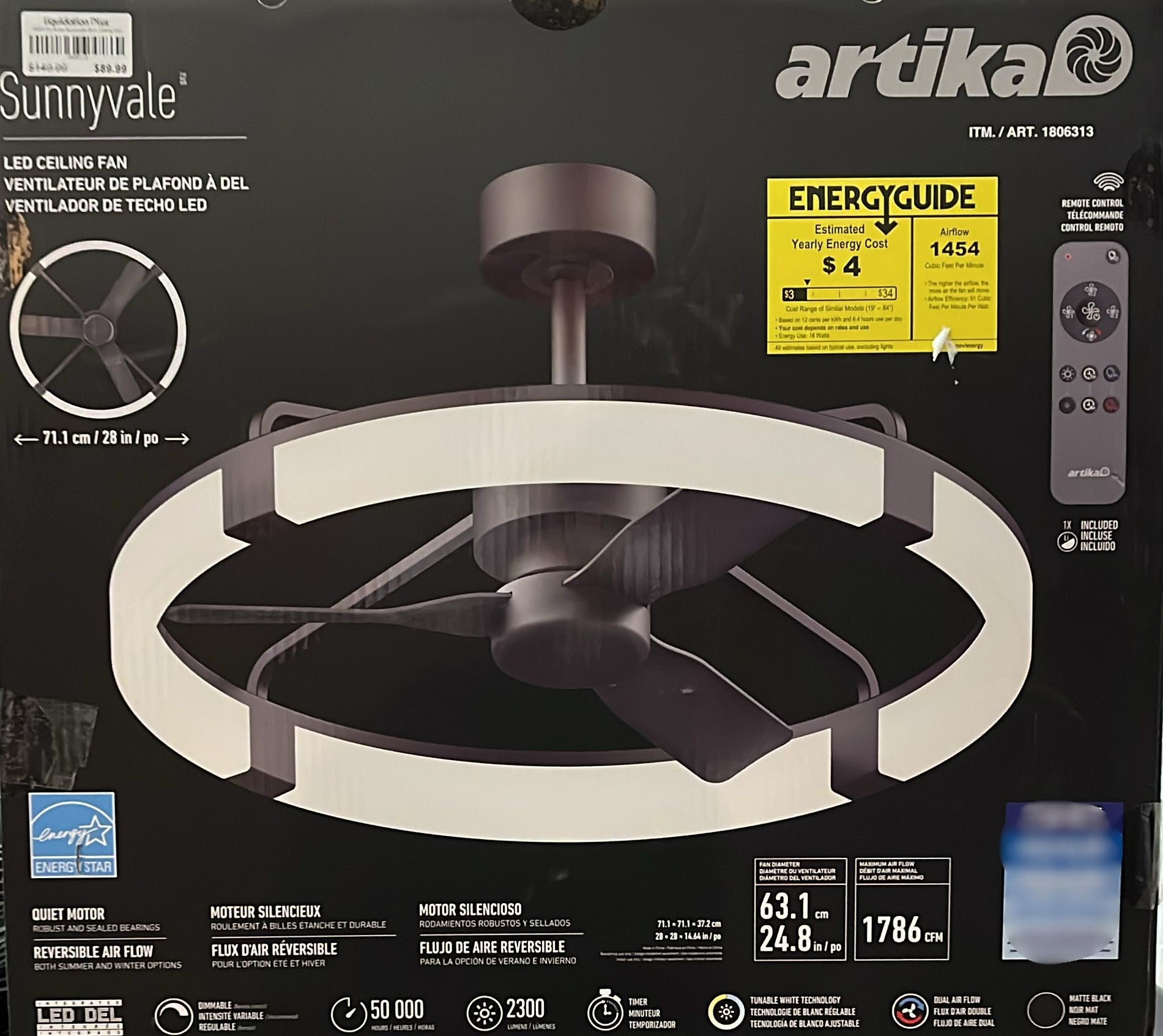 Artika Sunnyvale 28 in. Ceiling Fan