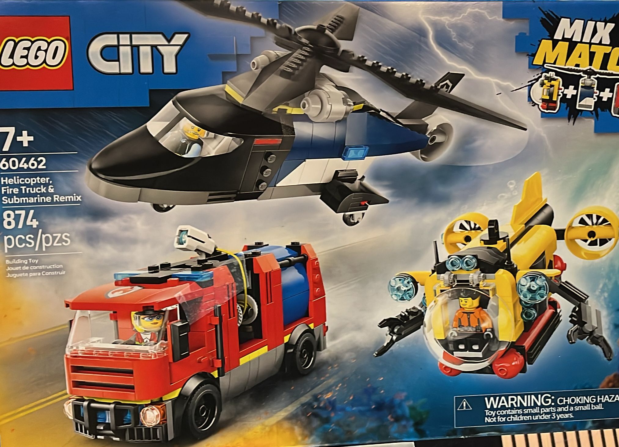 LEGO 60462 CITY HELICOPTER FIRE TRUCK AND SUBMARINE