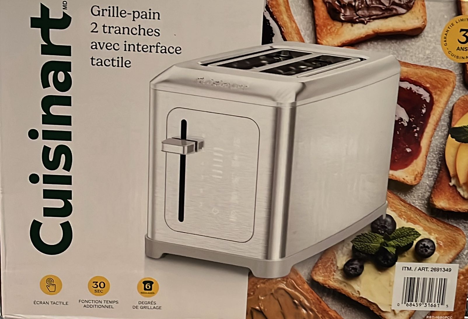 Cuisinart 2 Slice Stainless Touch Screen Digital Toaster