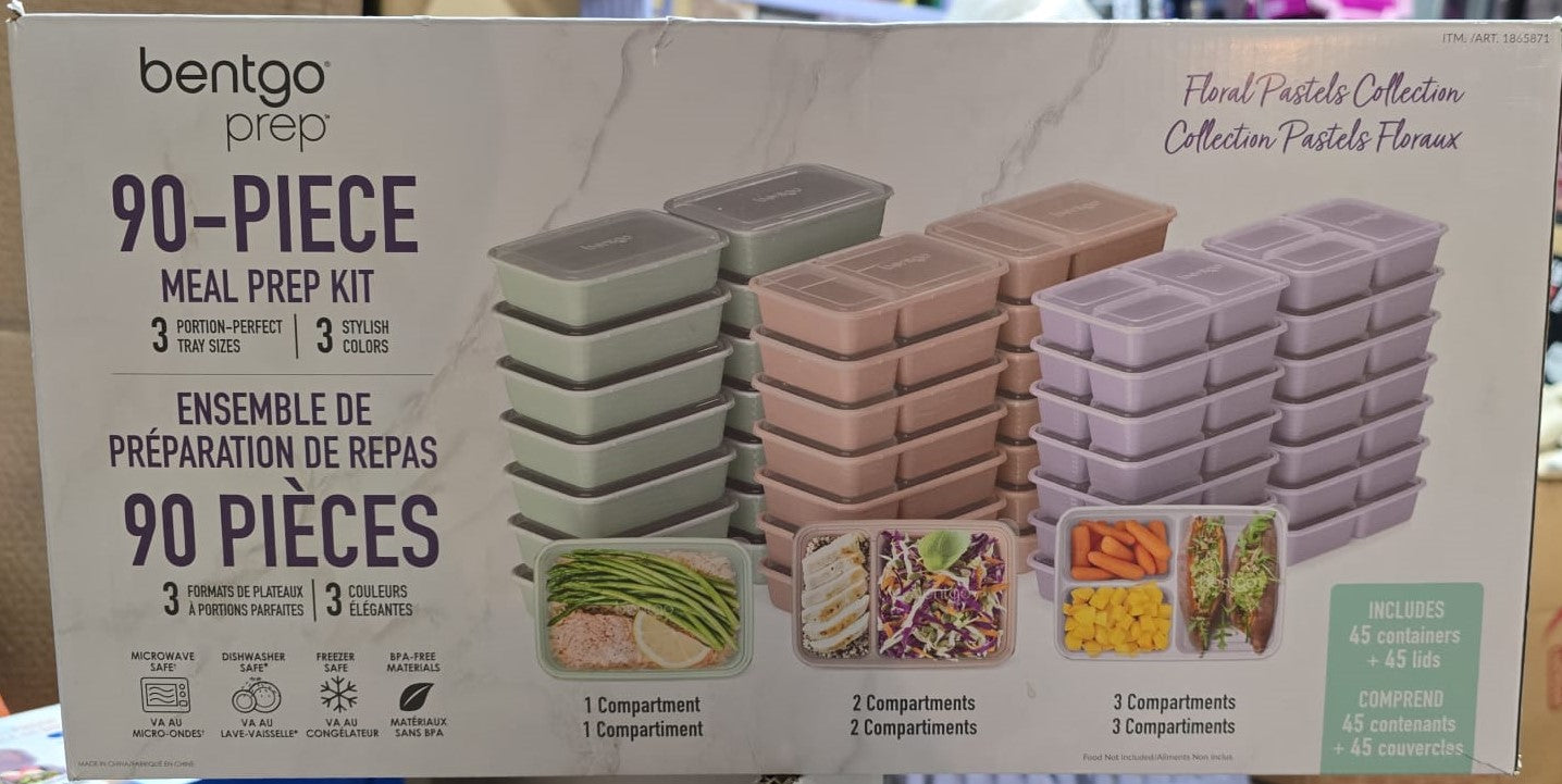 Bentgo Meal Prep Containers, 90-piece