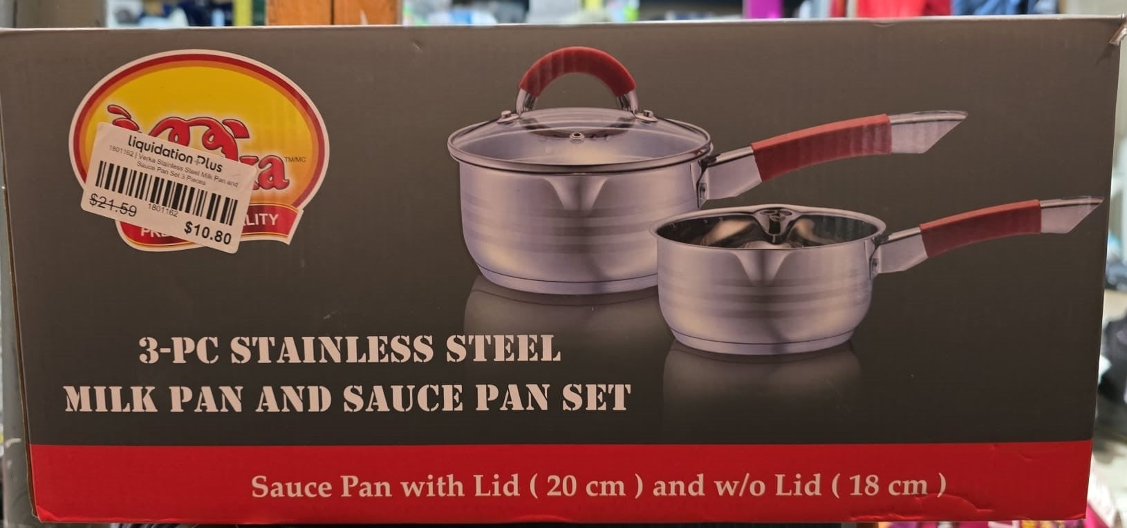 Verka Stainless Steel Milk Pan and Sauce Pan Set 3 Pieces