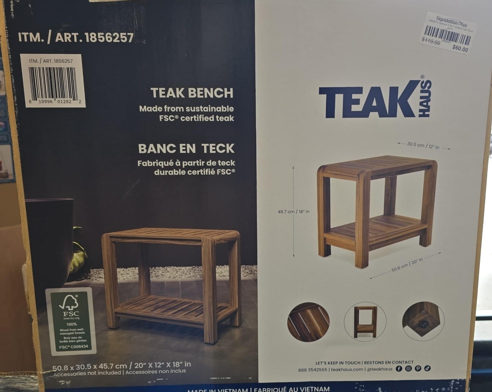 Teakhaus F.S.C. Certified Teak Wood Bench