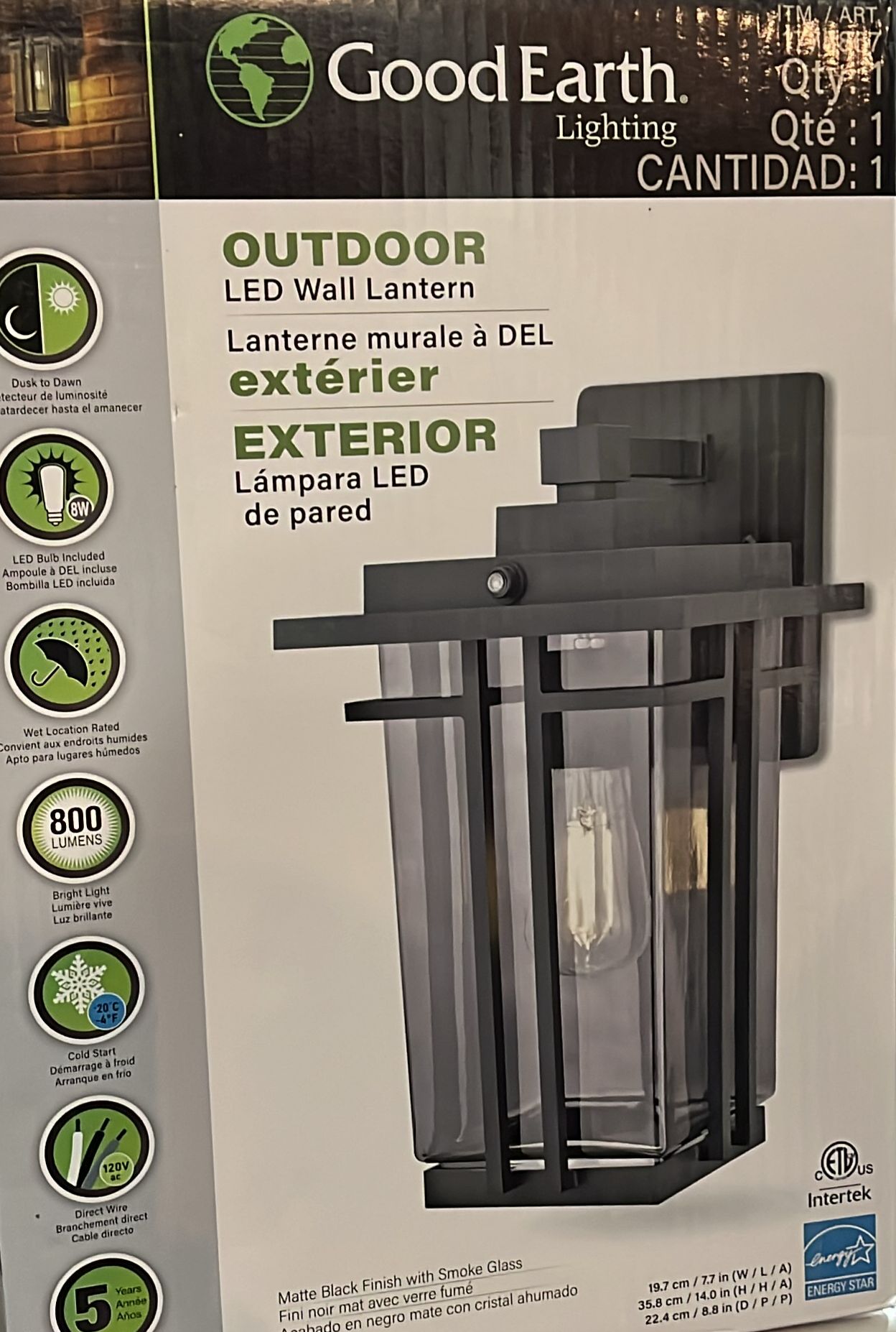 Good Earth Lighting Outdoor LED Wall Lantern