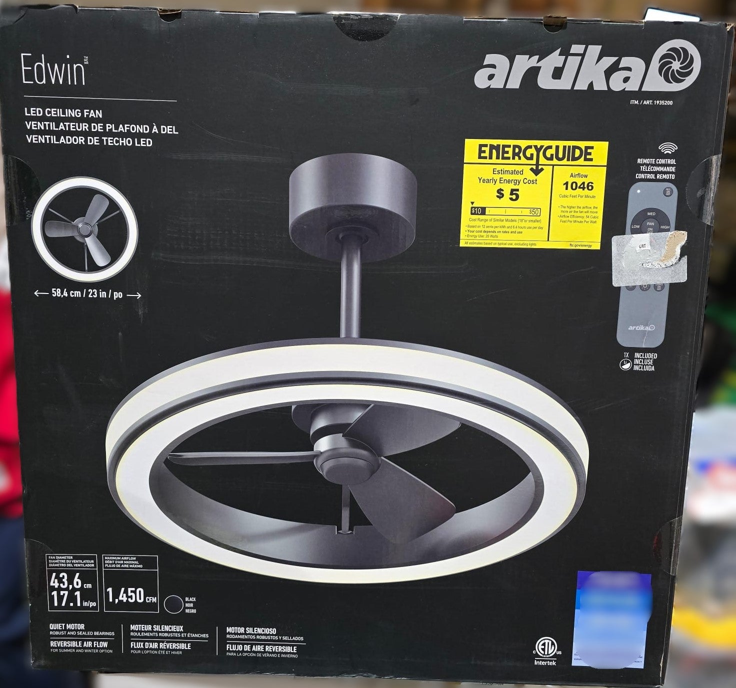 Artika Edwin 23 in. Ceiling Fan