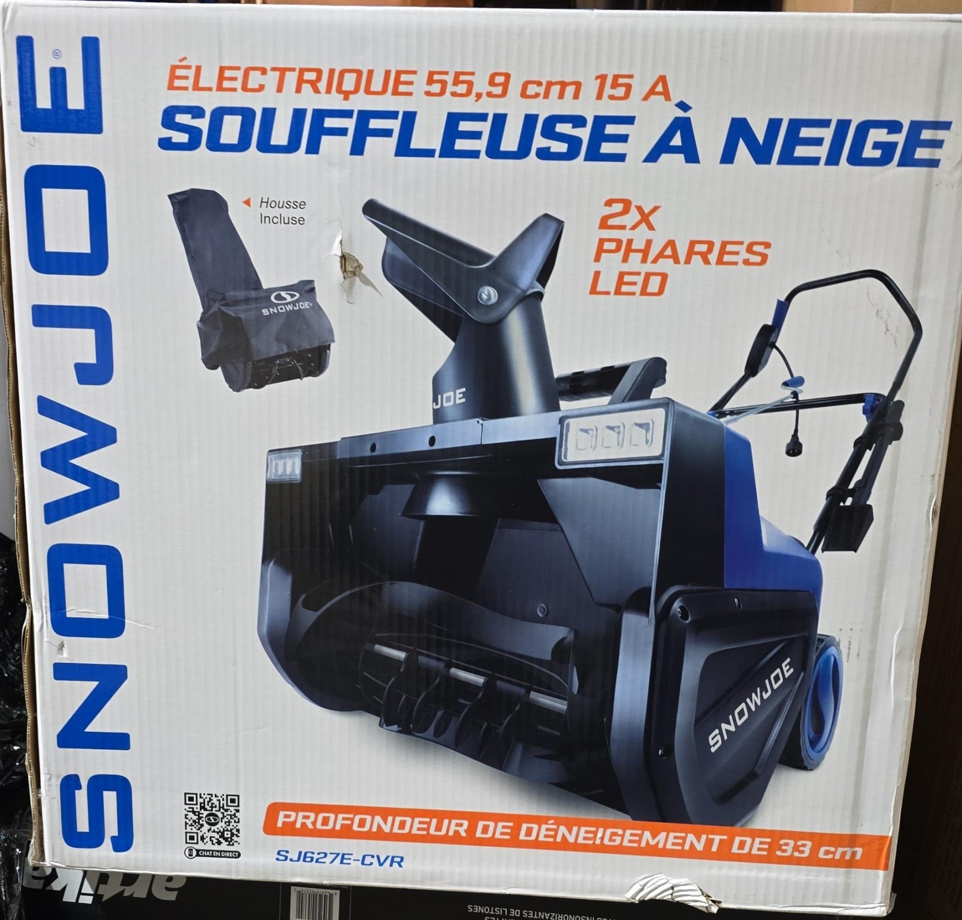 Snow Joe Electric Snow Blower, 22-Inch, Dual LED Lights with Cover