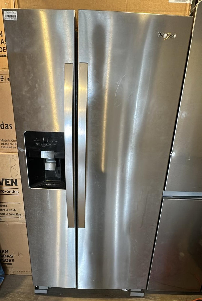 Whirlpool 33 in 21.4 cu ft. Side-by-Side Refrigerator with Exterior Ice and Water Dispenser (USED)