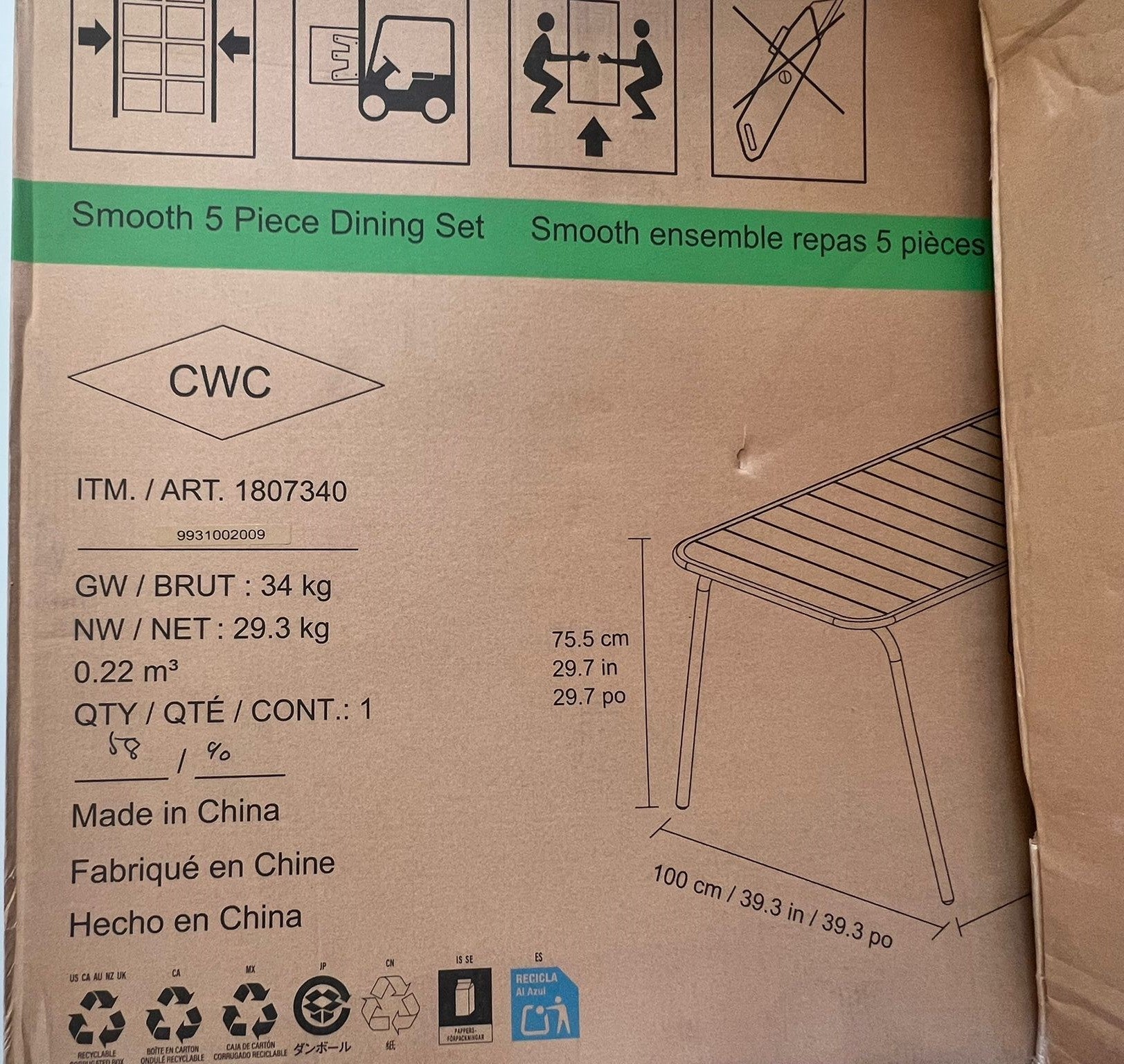 SMOOTH 5PC DINING TABLE SET