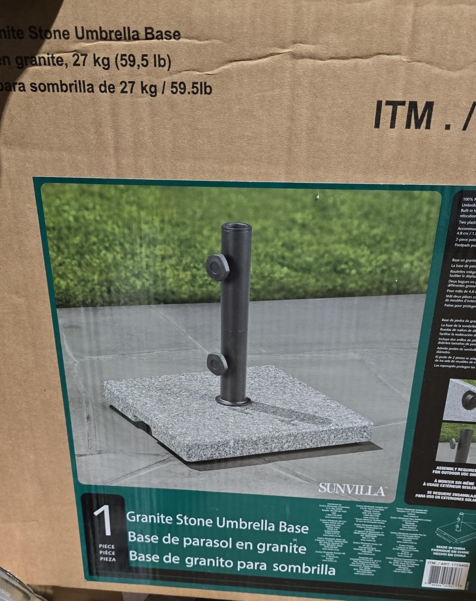 SunVilla Pembrooke 59.5 lb. Granite Umbrella Base
