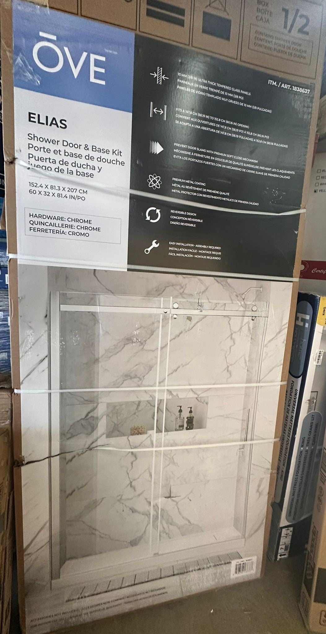 OVE Decors Elias 60 in Alcove Shower Kit (Chrome)