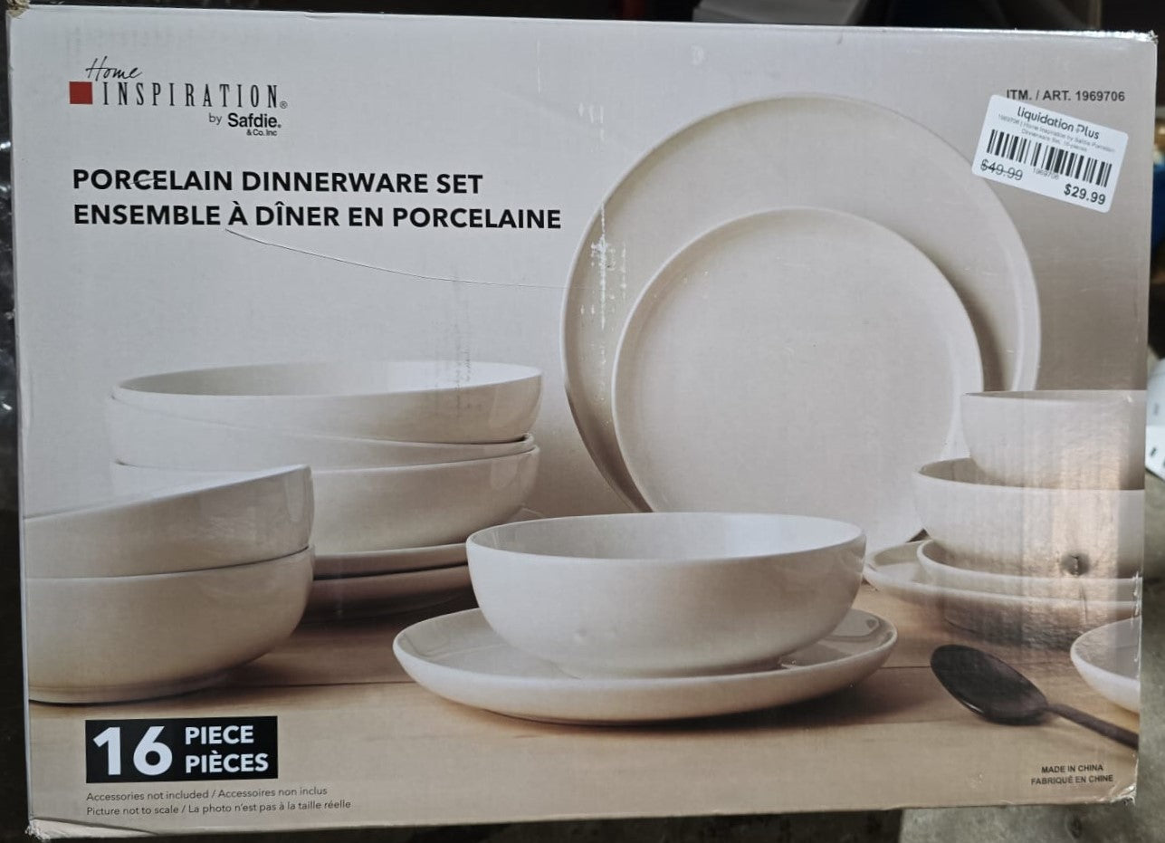 Home Inspiration by Safdie Porcelain Dinnerware Set, 16-pieces