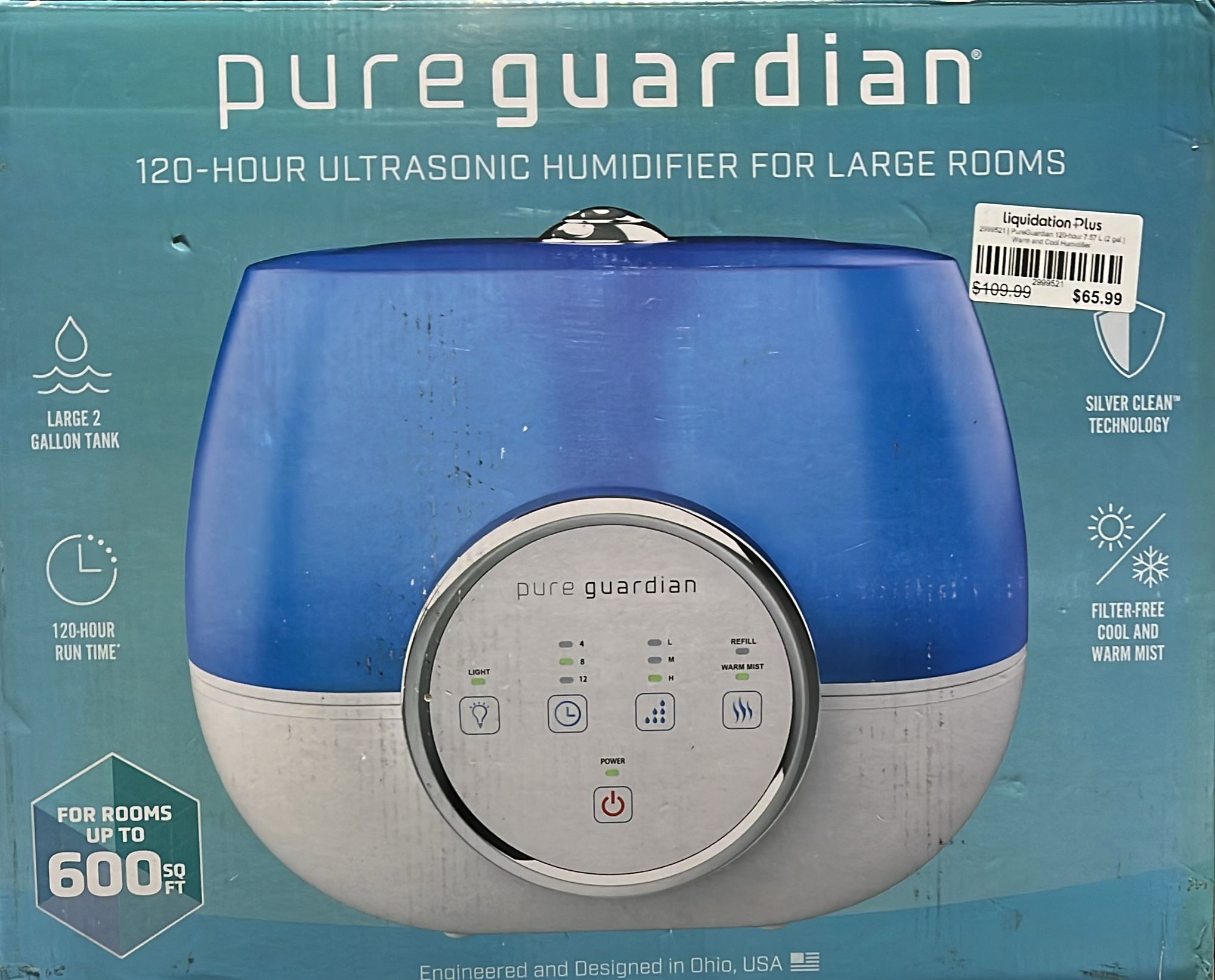 PureGuardian 120-hour 7.57 L (2 gal.) Warm and Cool Humidifier