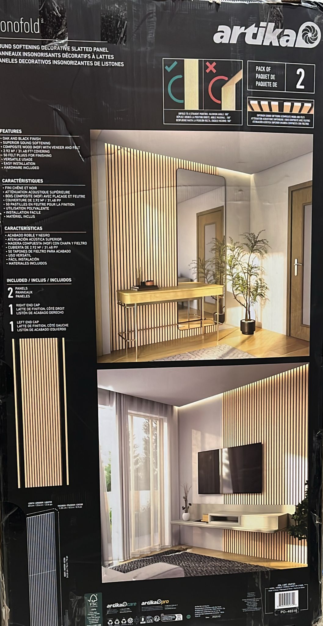 Artika Sonofold Slatted Wall Panels
