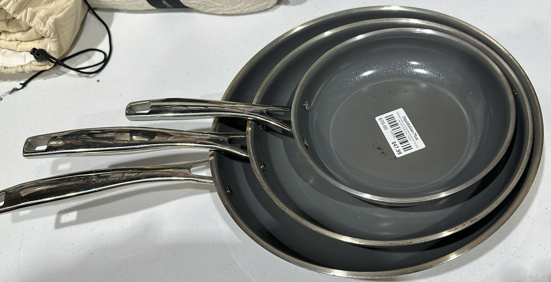 Tramontina Stainless Steel with Ceramic Non-stick Skillet Set, 3-piece