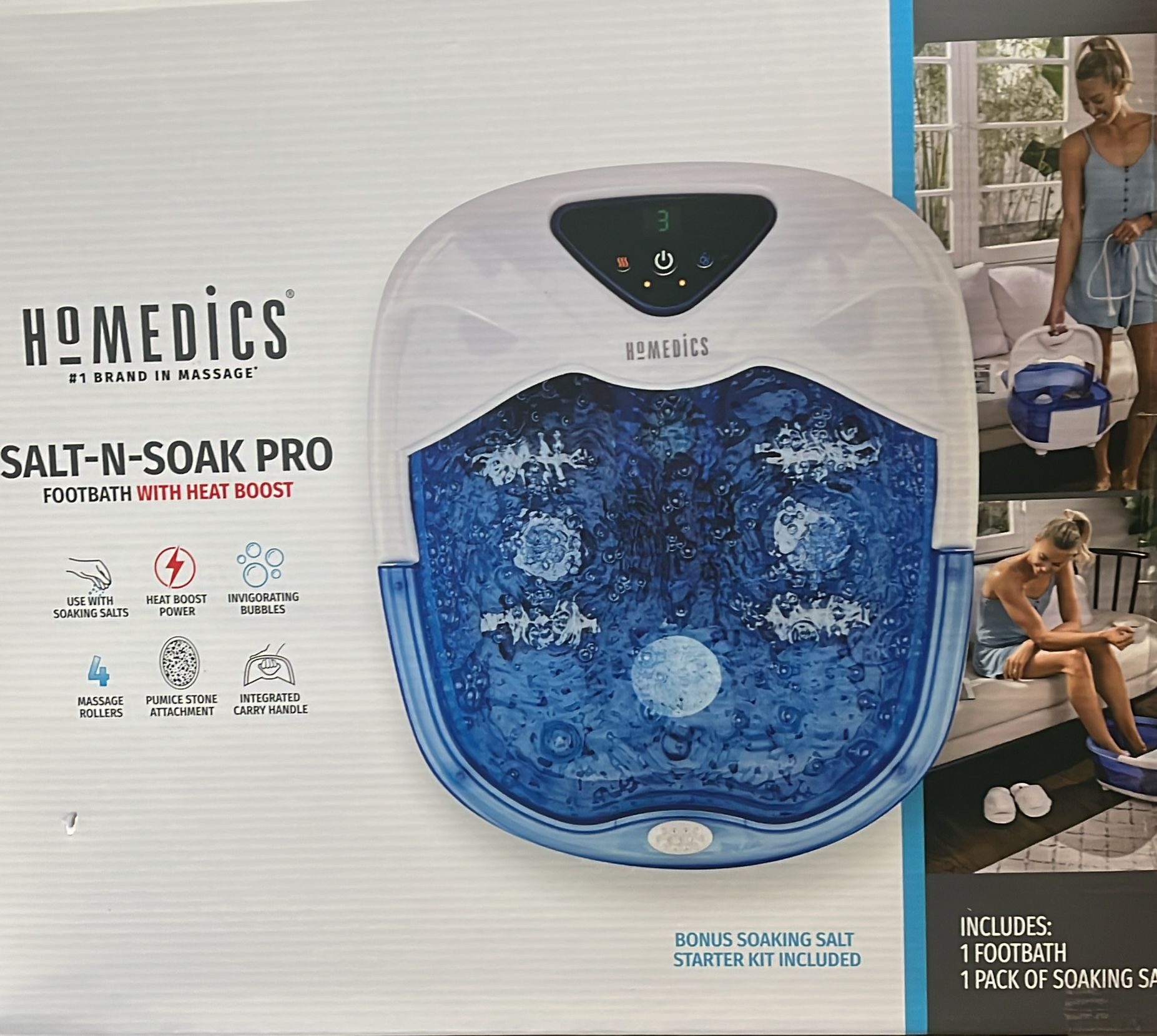 HoMedics Salt-N-Soak Pro Foot Bath with Heat Boost