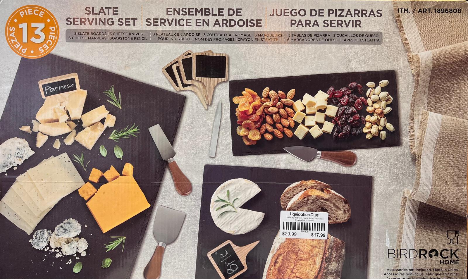 BirdRock Home Slate Charcuterie Serving Set, 13-piece