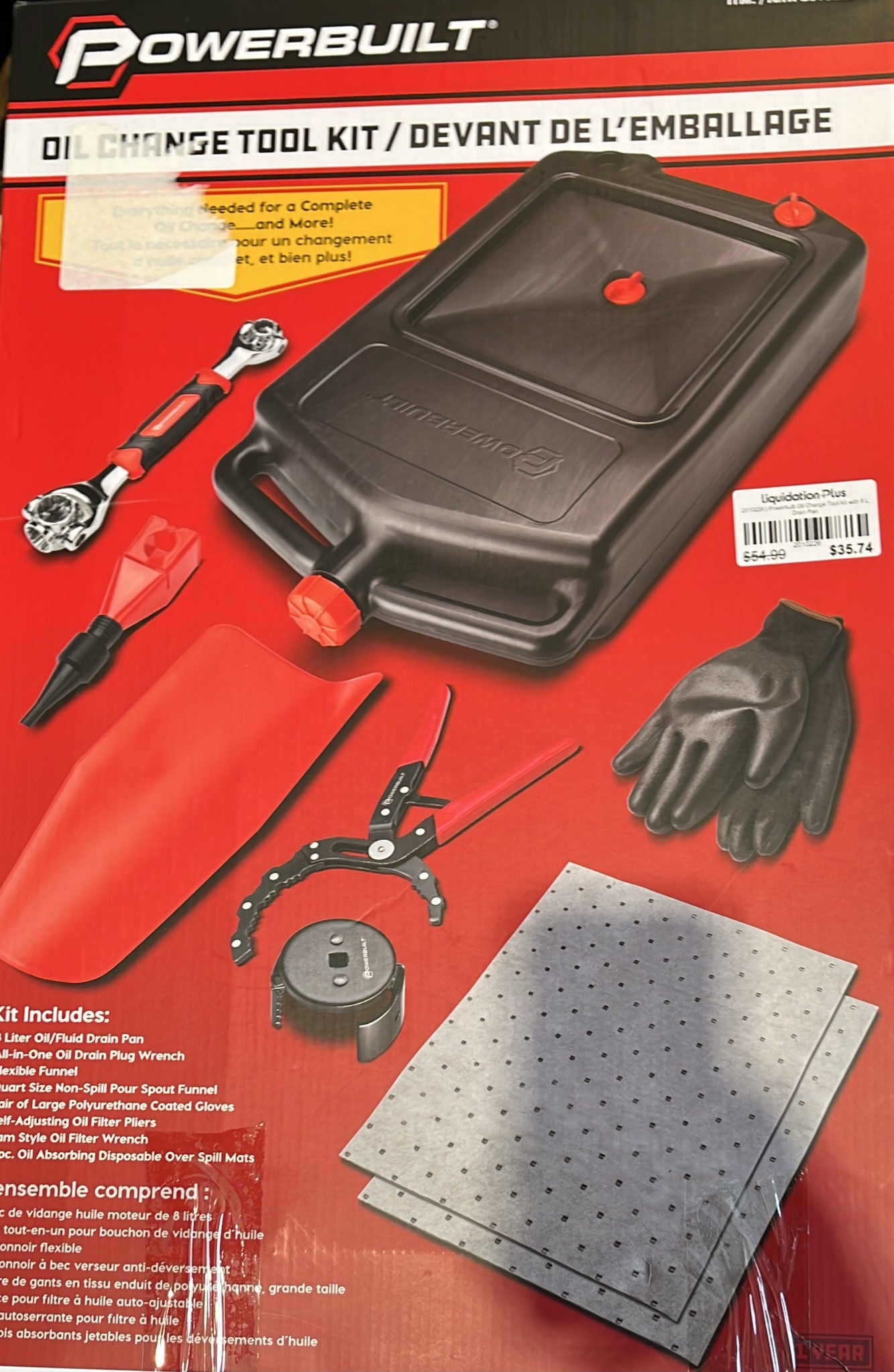 Powerbuilt Oil Change Tool Kit with 8 L Drain Pan