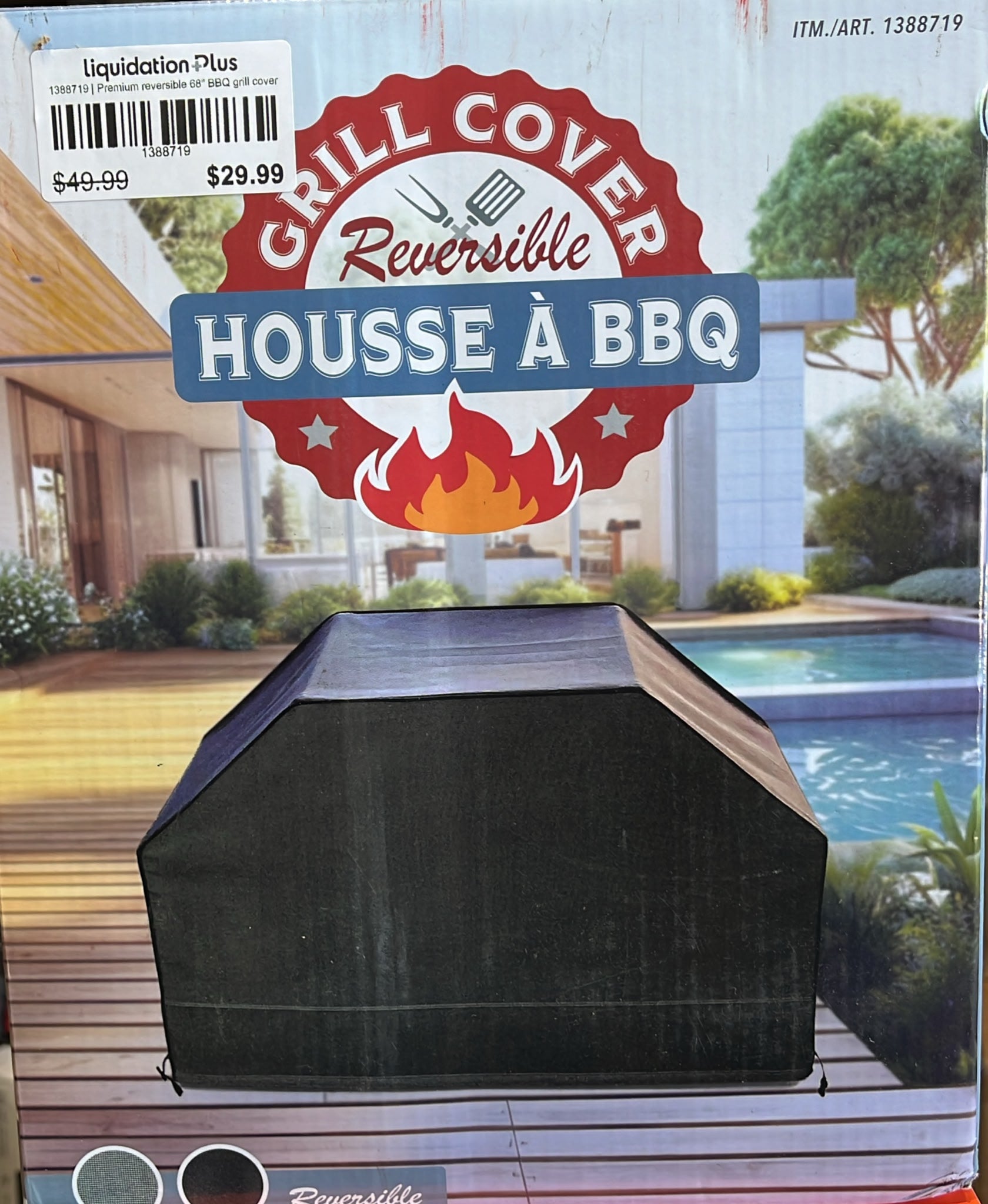 Premium reversible 68" BBQ grill cover