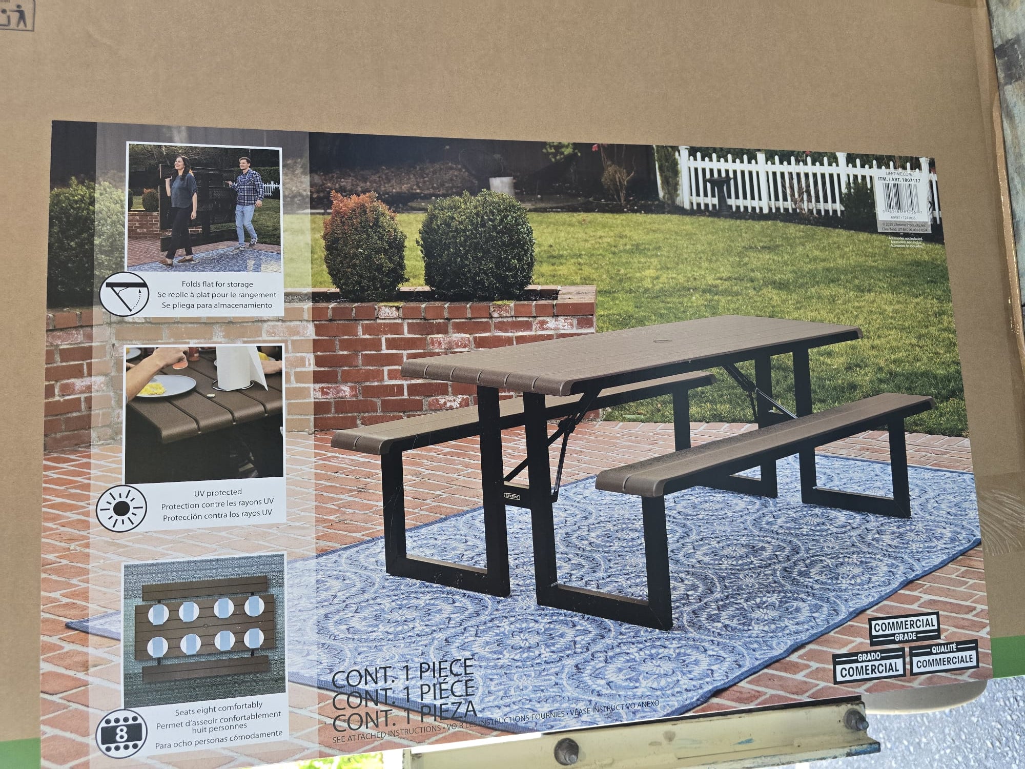 Lifetime 6-Foot Outdoor Folding Picnic Table