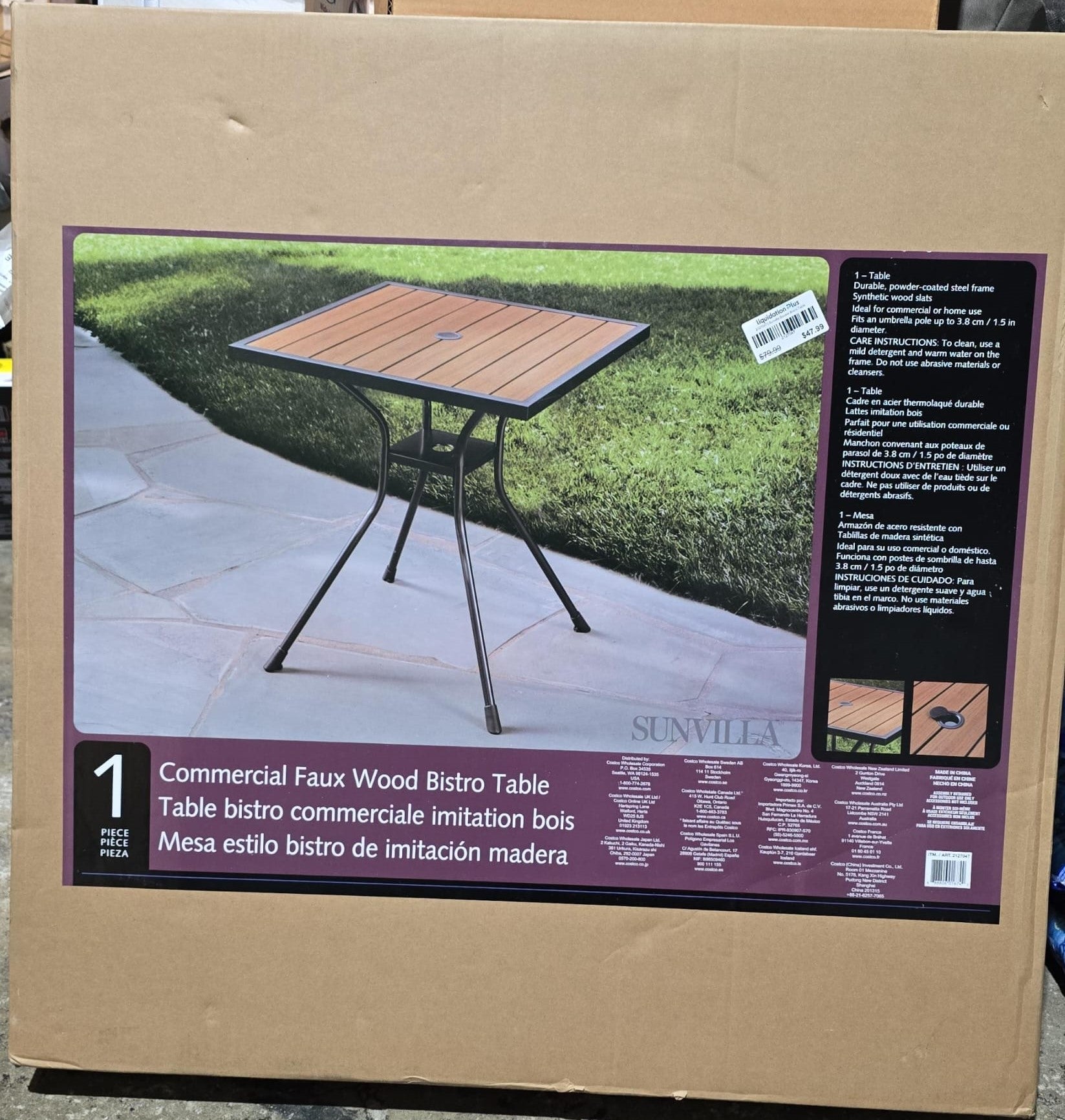 Sunvilla Square Bistro Table