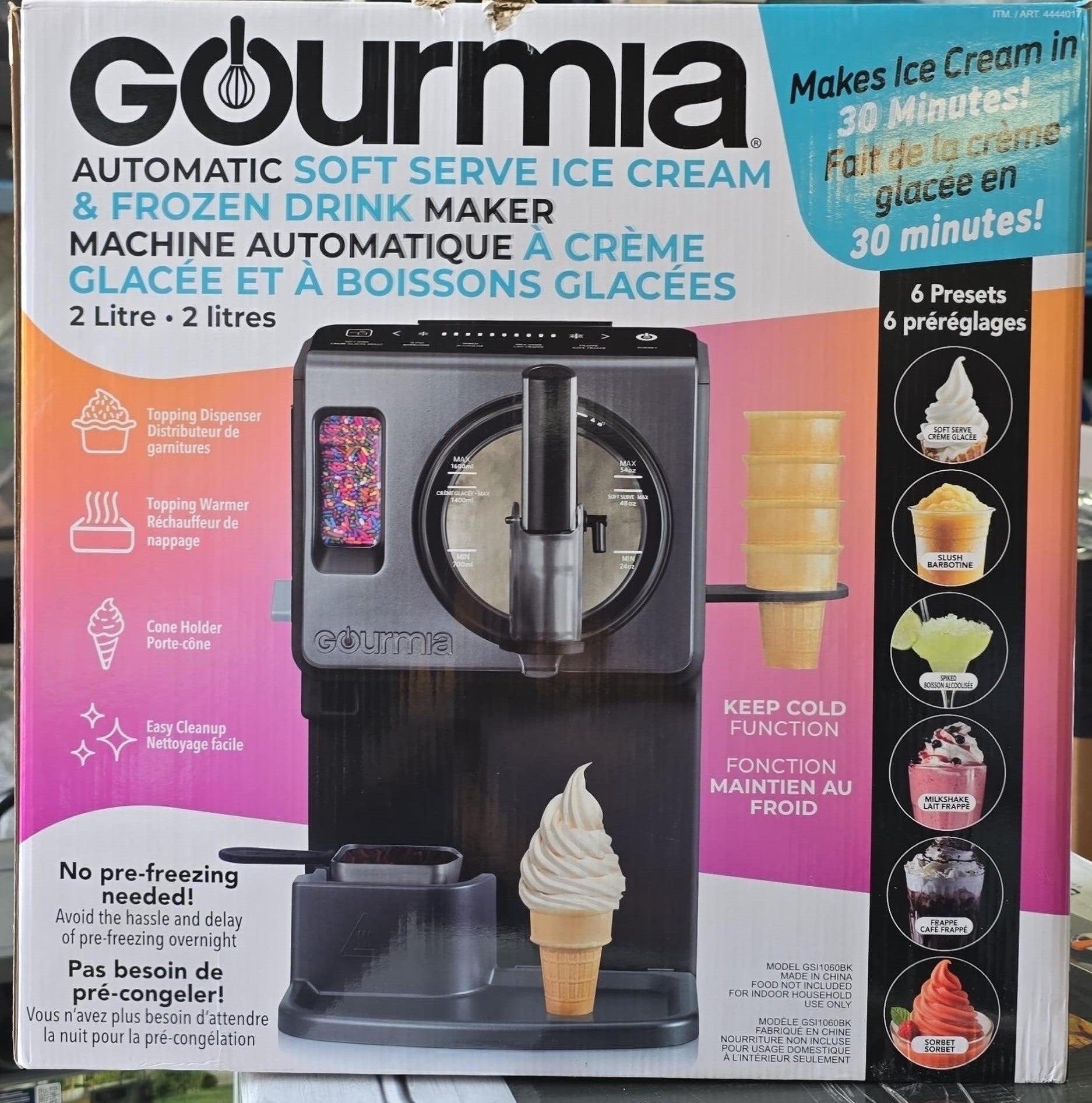 Gourmia Soft Serve Ice Cream and Frozen Drink Maker