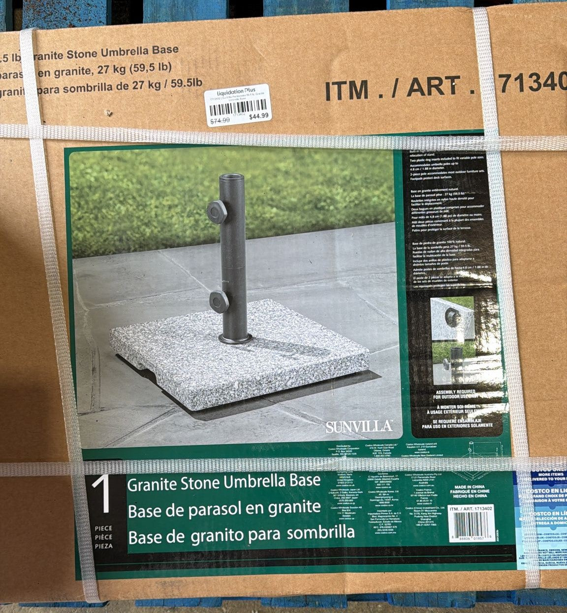 SunVilla Pembrooke 59.5 lb. Granite Umbrella Base