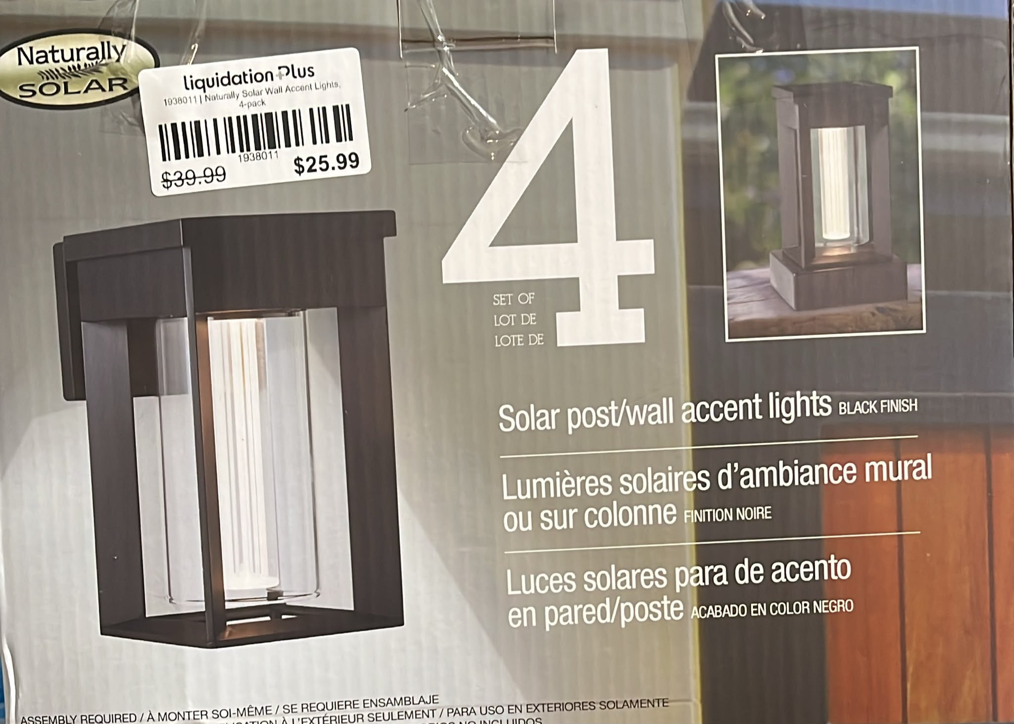 Naturally Solar Wall Accent Lights, 4-pack