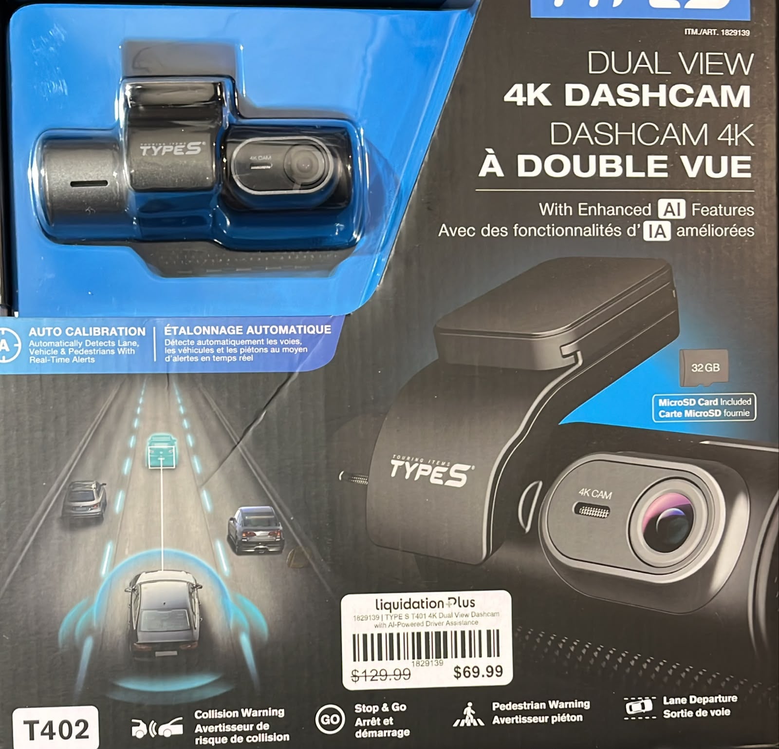 TYPE S T401 4K Dual View Dashcam with AI-Powered Driver Assistance