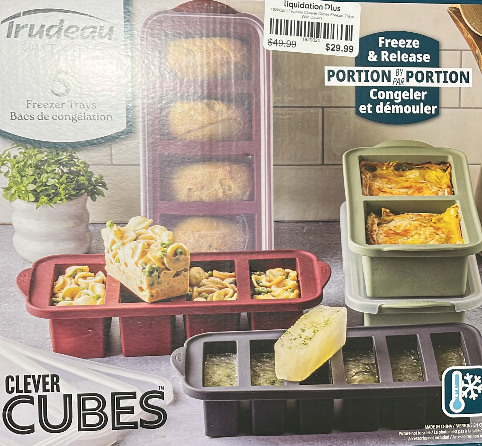 Trudeau Cleaver Cubes Freezer Trays With Covers