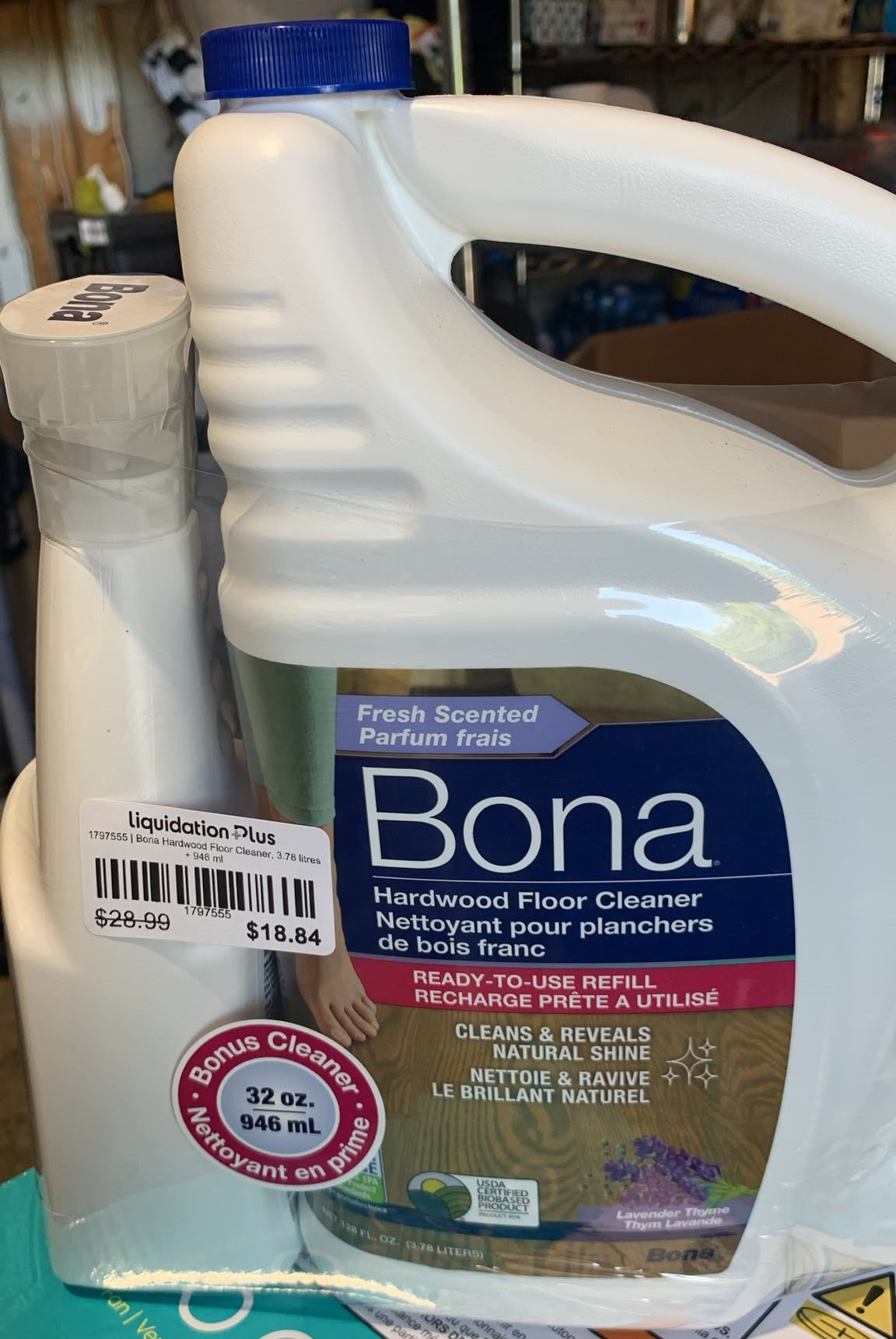 Bona Hardwood Floor Cleaner, 3.78 litres + 946 ml