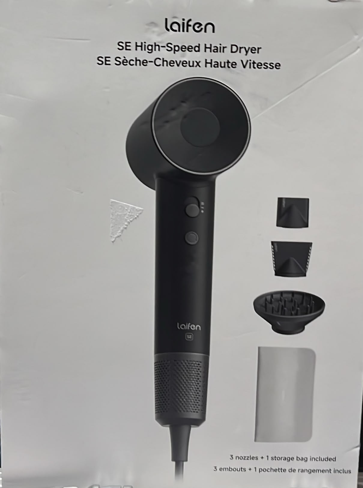Laifen Swift SE Hair Dryer with 3 Nozzle Attachments