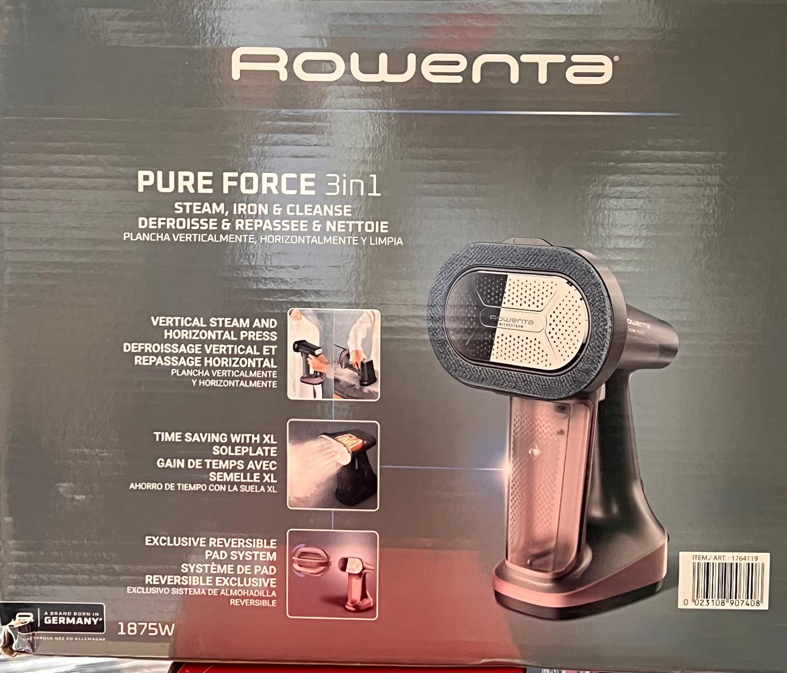 Rowenta Pure Force 3-in-1 Garment Steamer, Iron & Garment Steamer