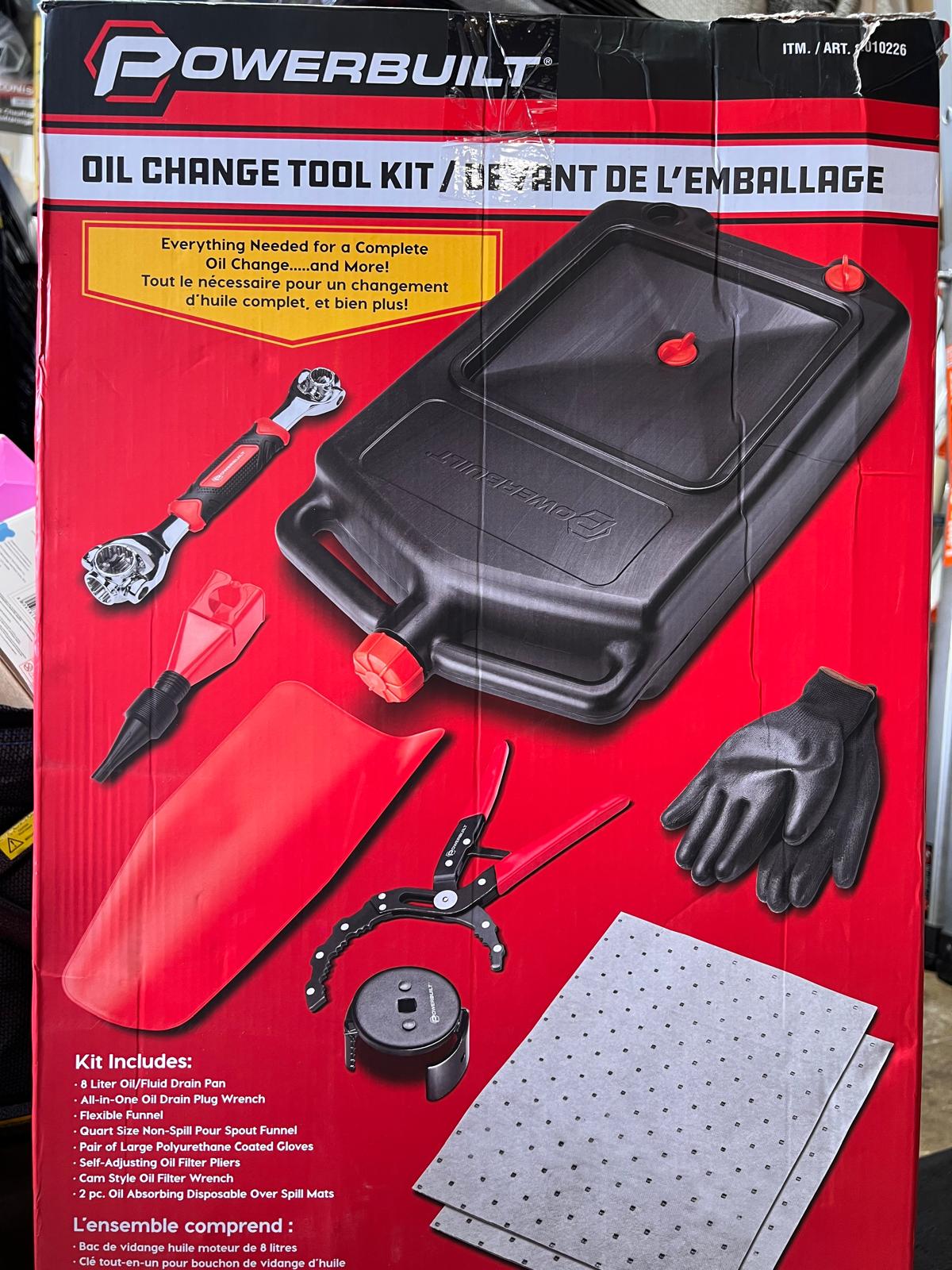 Powerbuilt Oil Change Tool Kit with 8 L Drain Pan