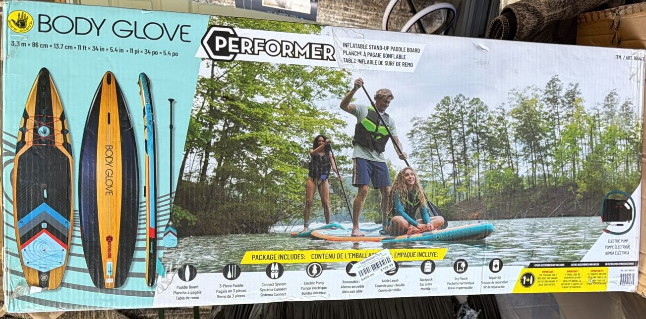 Body Glove Performer 11' Inflatable Stand Up Paddle Board Package