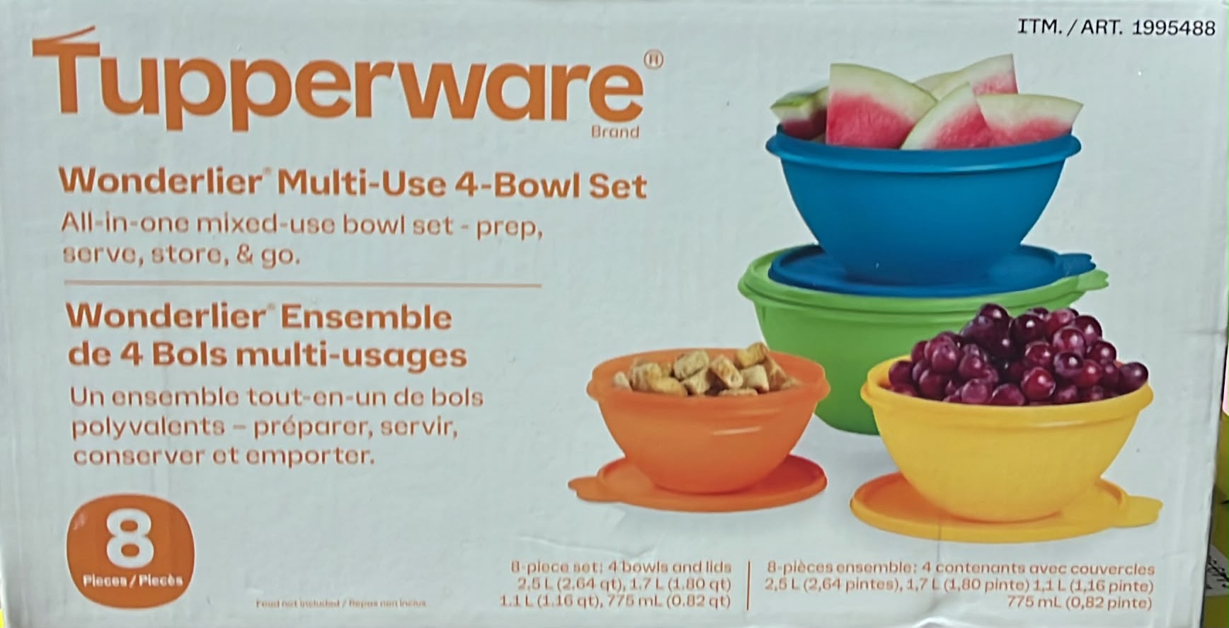 Tupperware Wonderlier Collection Food Storage Containers, 8-pieces