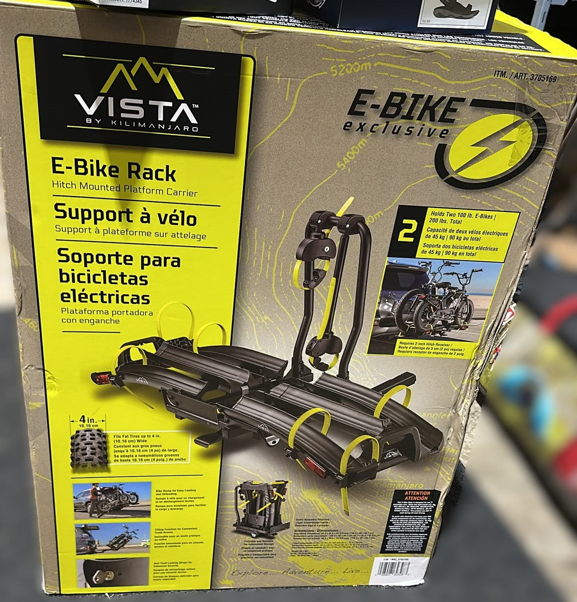 Vista by Kilimanjaro Hitch Mounted Platform-Style E-Bike Rack