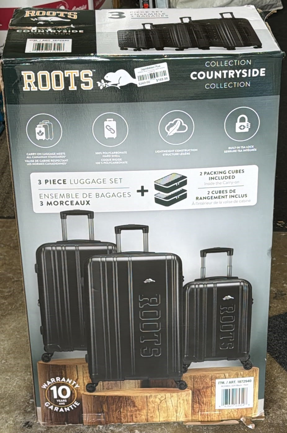 Roots Countryside 3-piece Hardside Luggage Set