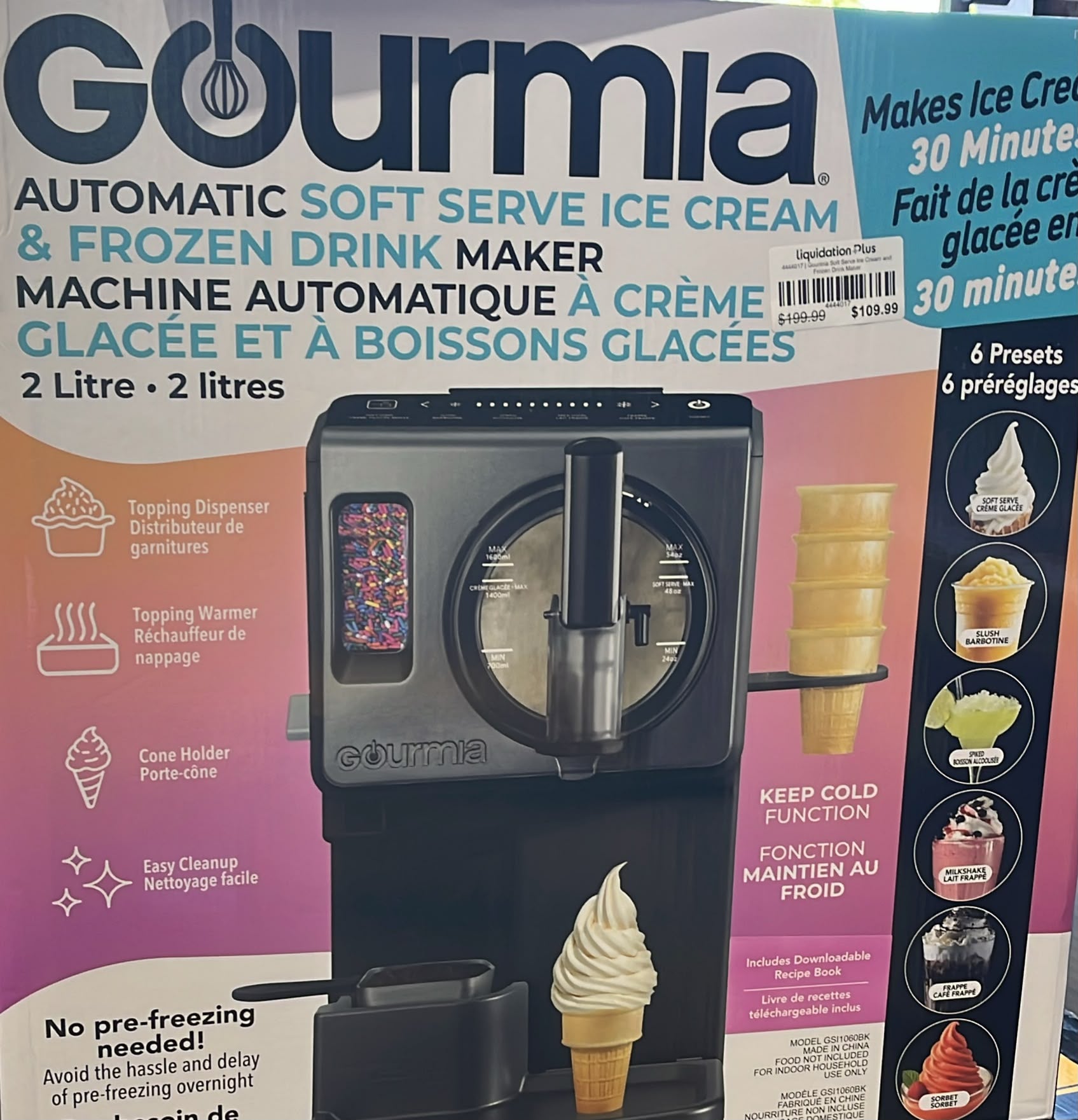 Gourmia Soft Serve Ice Cream and Frozen Drink Maker