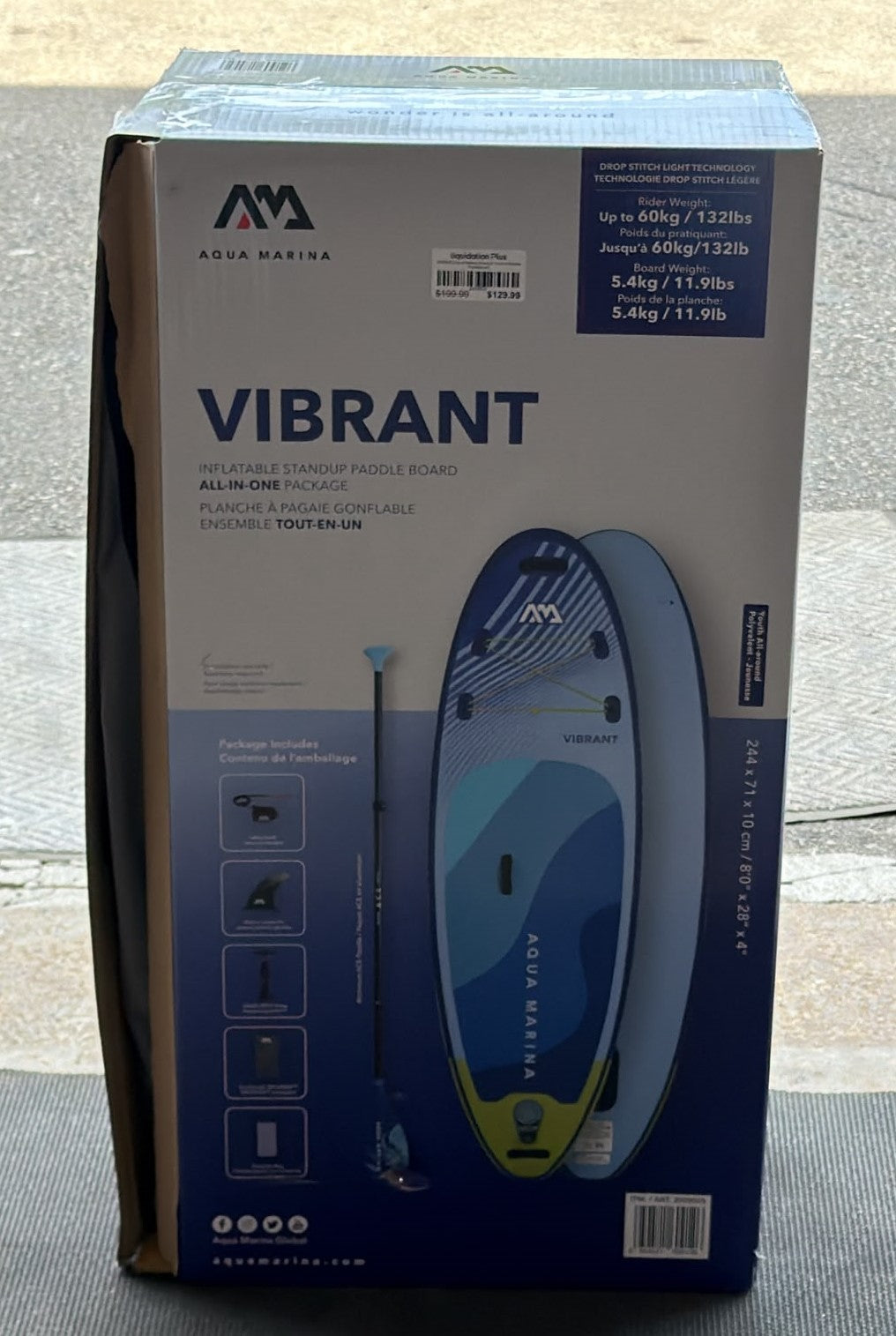 Aqua Marina - Vibrant 8-ft Youth Inflatable Stand-Up Paddle Board
