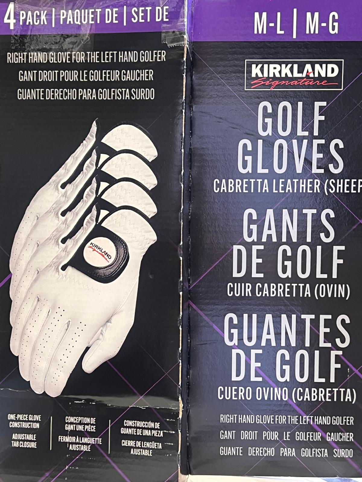 Kirkland Signature Golf Gloves 4 Pack in 4 Sizes