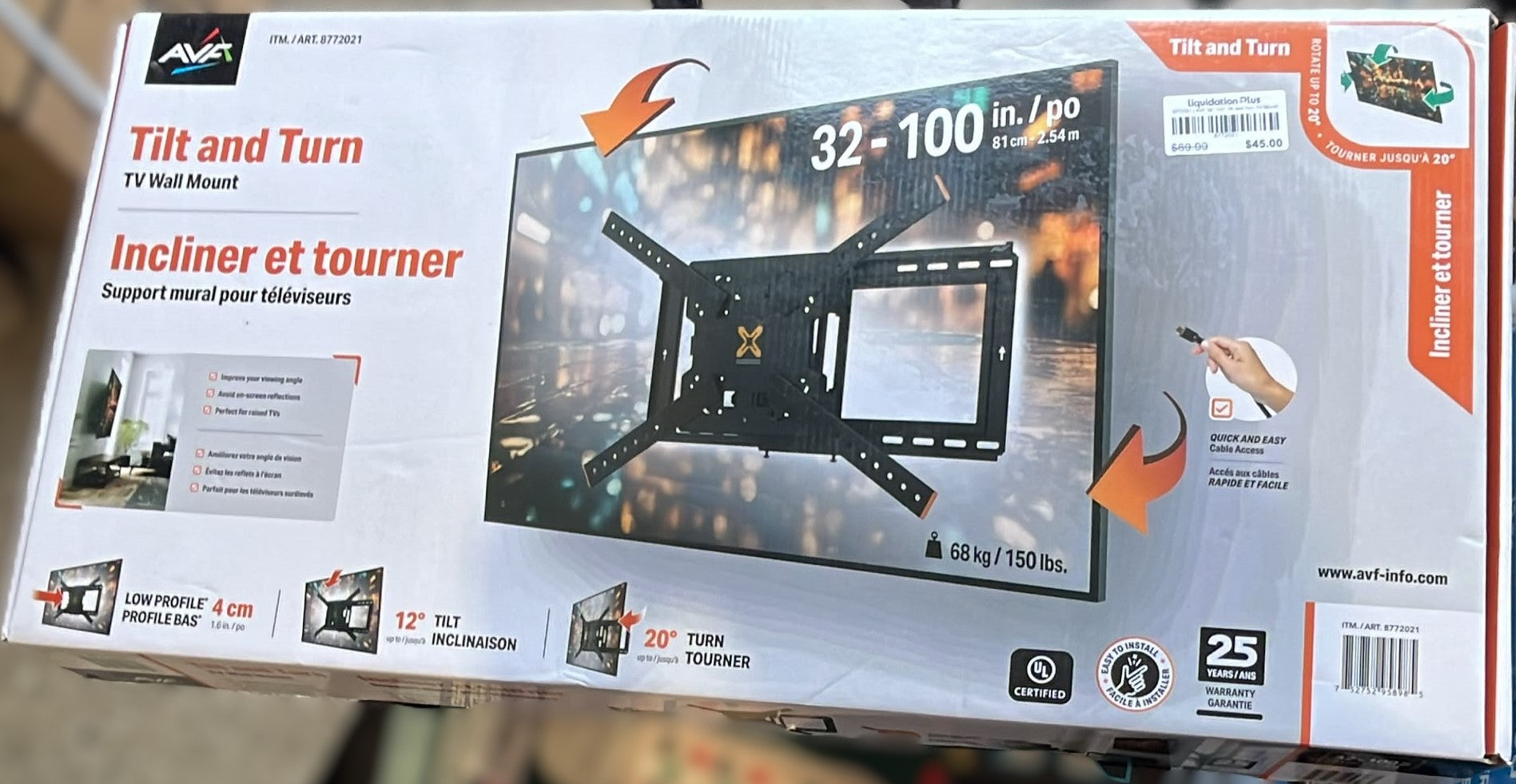 AVF 32"-100" Tilt and Turn TV Mount