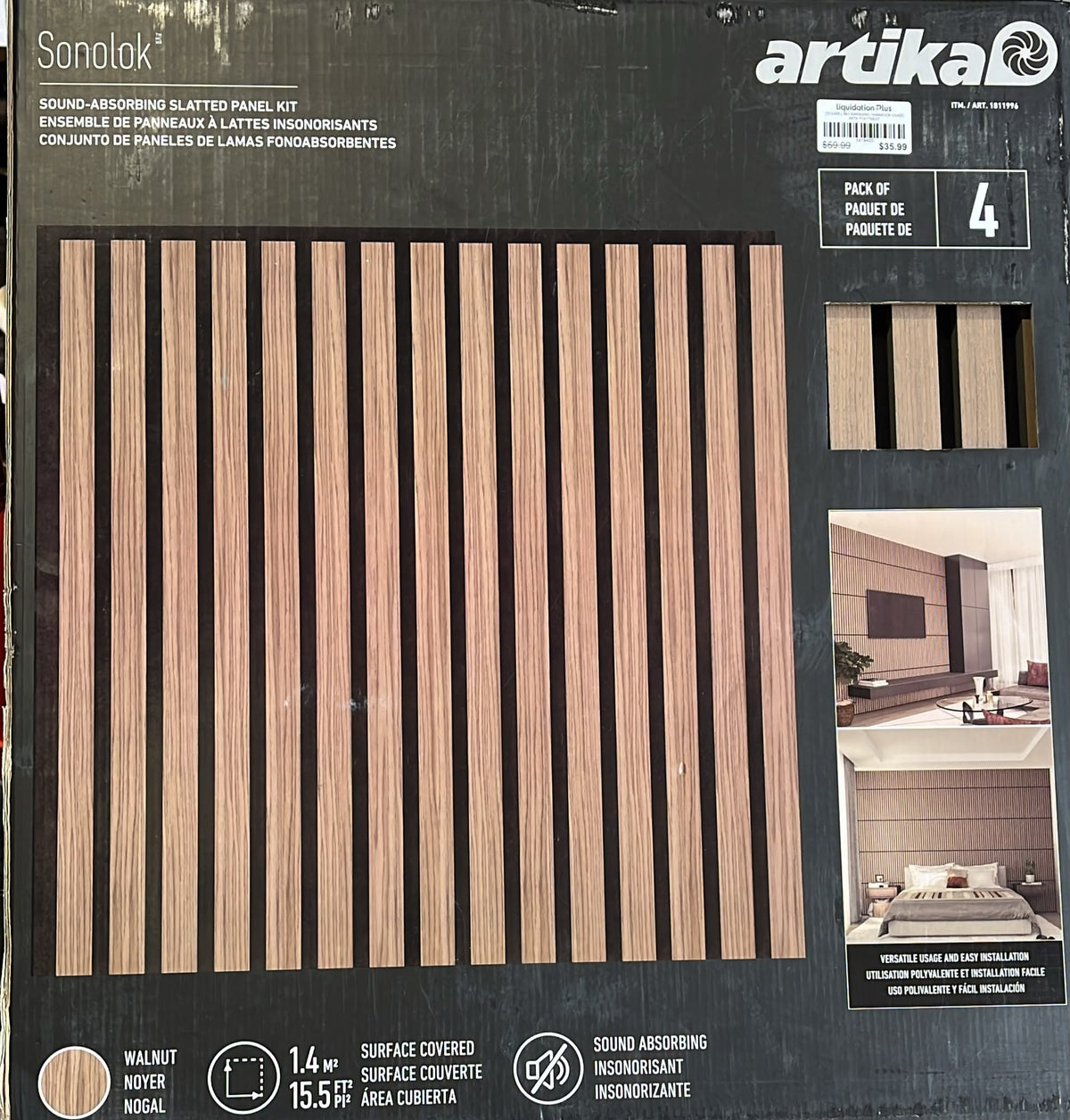 Artika - Sonolok Slatted Wall Panels (Walnut Colour)