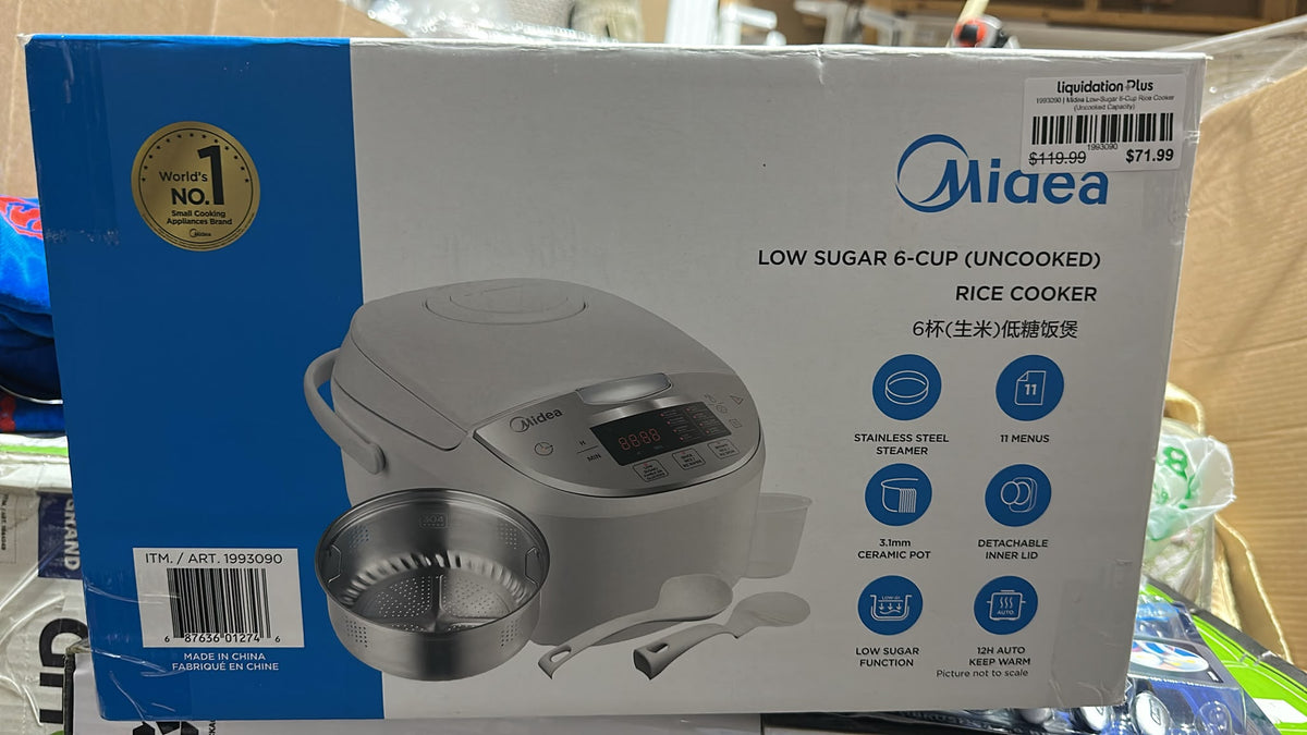 Midea Low-Sugar 6-Cup Rice Cooker (Uncooked Capacity)