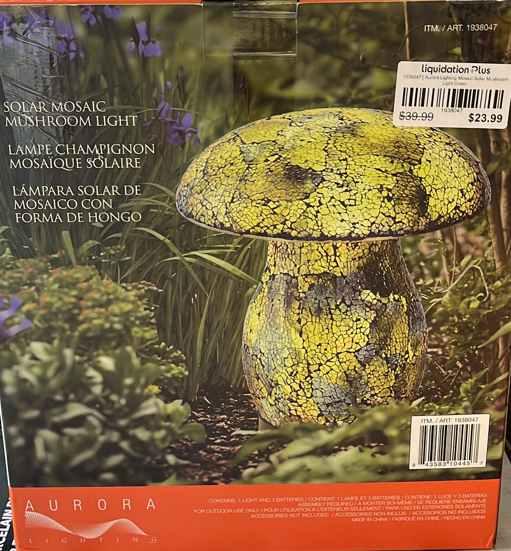 Aurora Lighting Mosaic Solar Mushroom Light Green