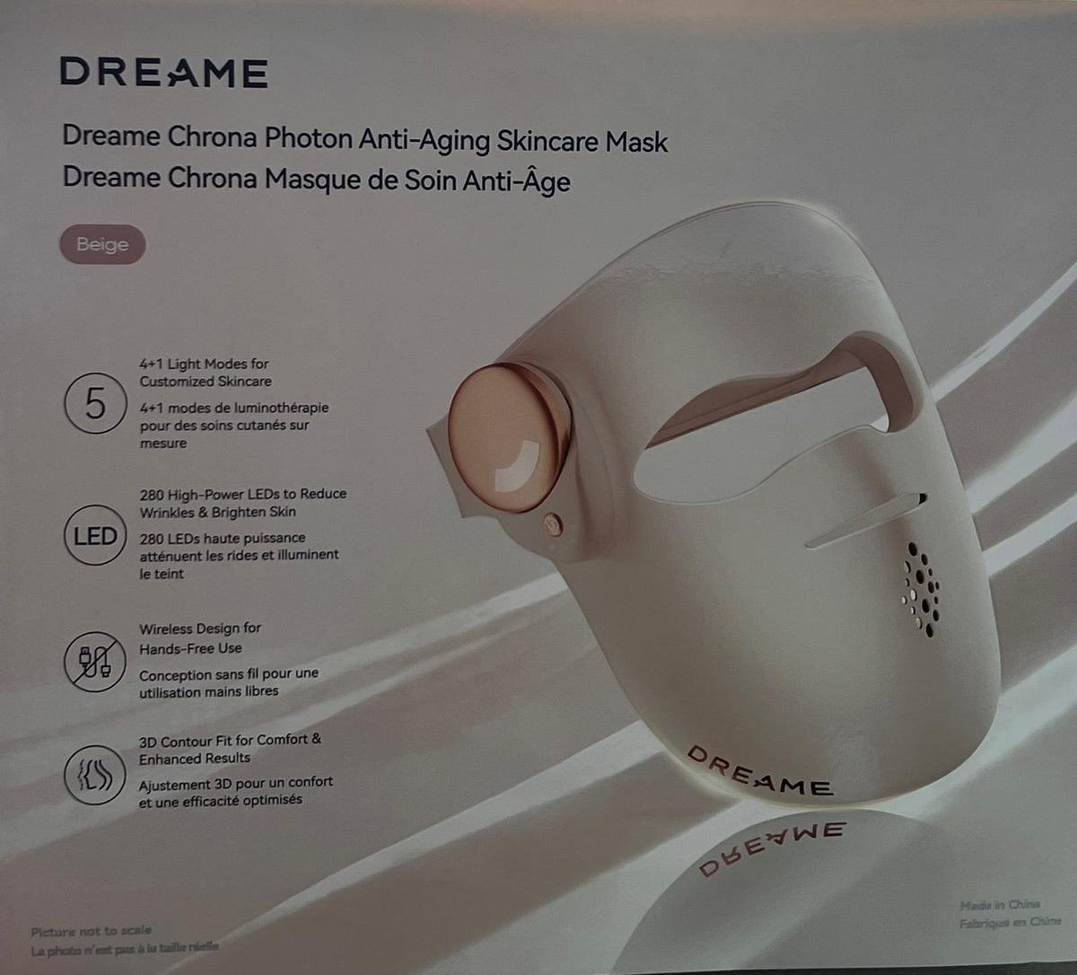 Dreame Chrona Cordless Portable LED Anti-Aging Red Light Therapy Mask with Spare Battery