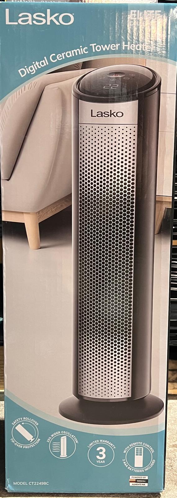 Lasko 55.88 cm (22 in.) Elite Collection Digital Ceramic Tower Space Heater