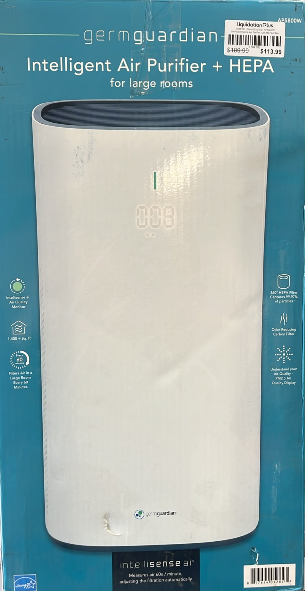 GermGuardian Hi-Performance 19 in. Air Purifier with HEPA Filter